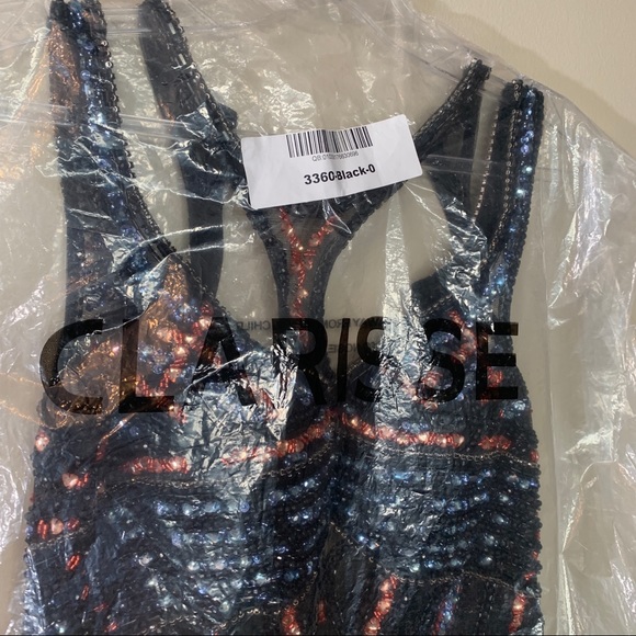 *NEW WITH TAGS* Beaded bodice flare skirt dress, Clarisse brand size 0 - Picture 15 of 15